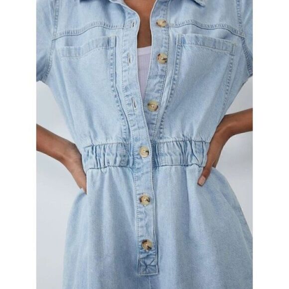 Denim jumpsuit Zara 8197/028/400-NWOT - Picture 4 of 6